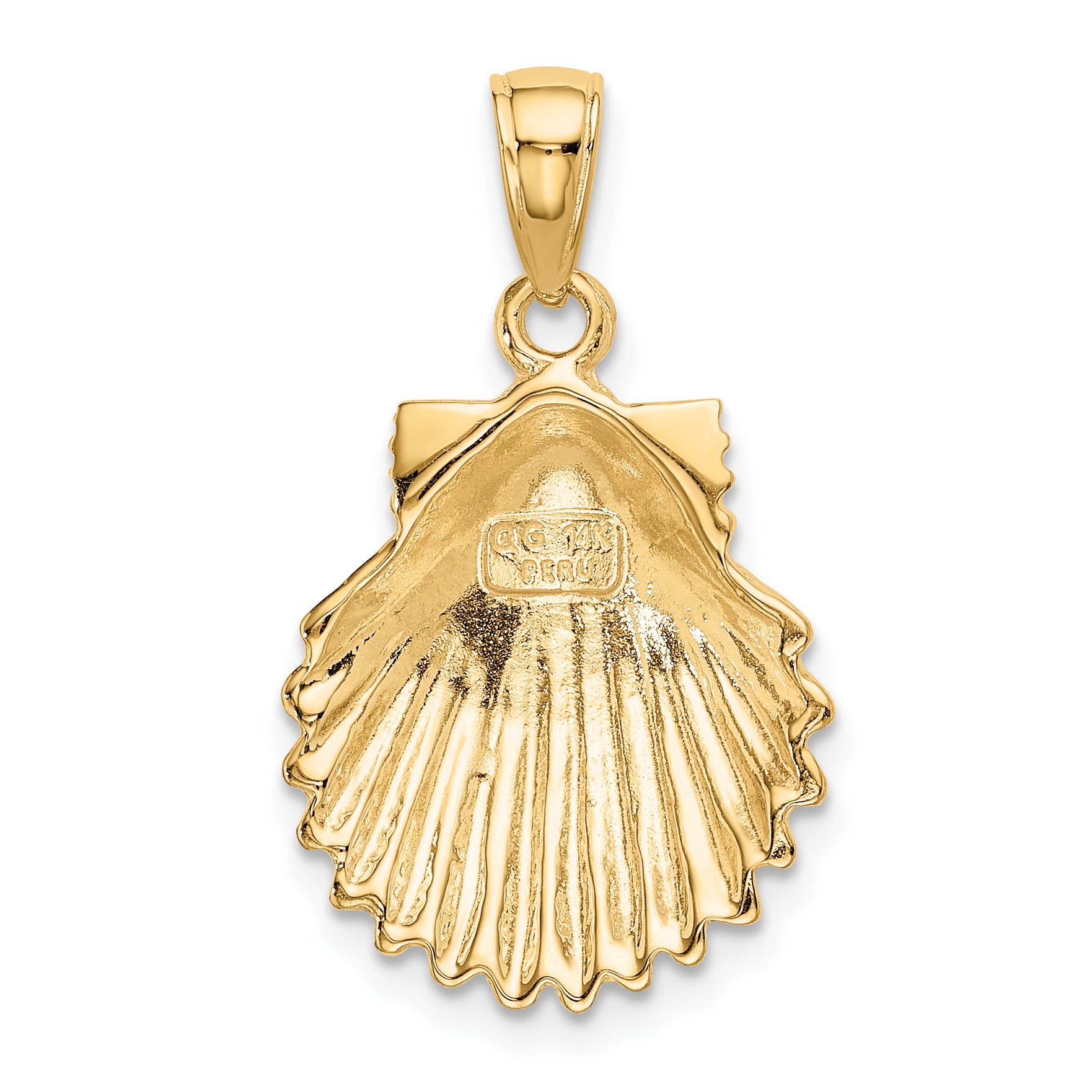 10K Scallop Shell Pendant