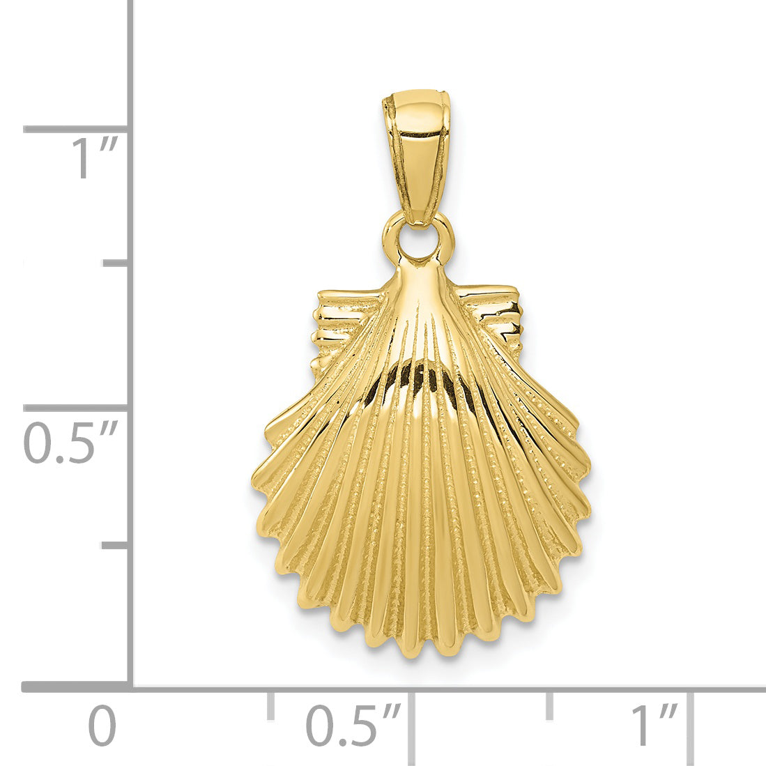 10K Scallop Shell Pendant