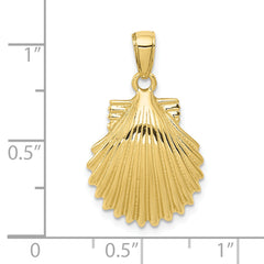 10K Scallop Shell Pendant