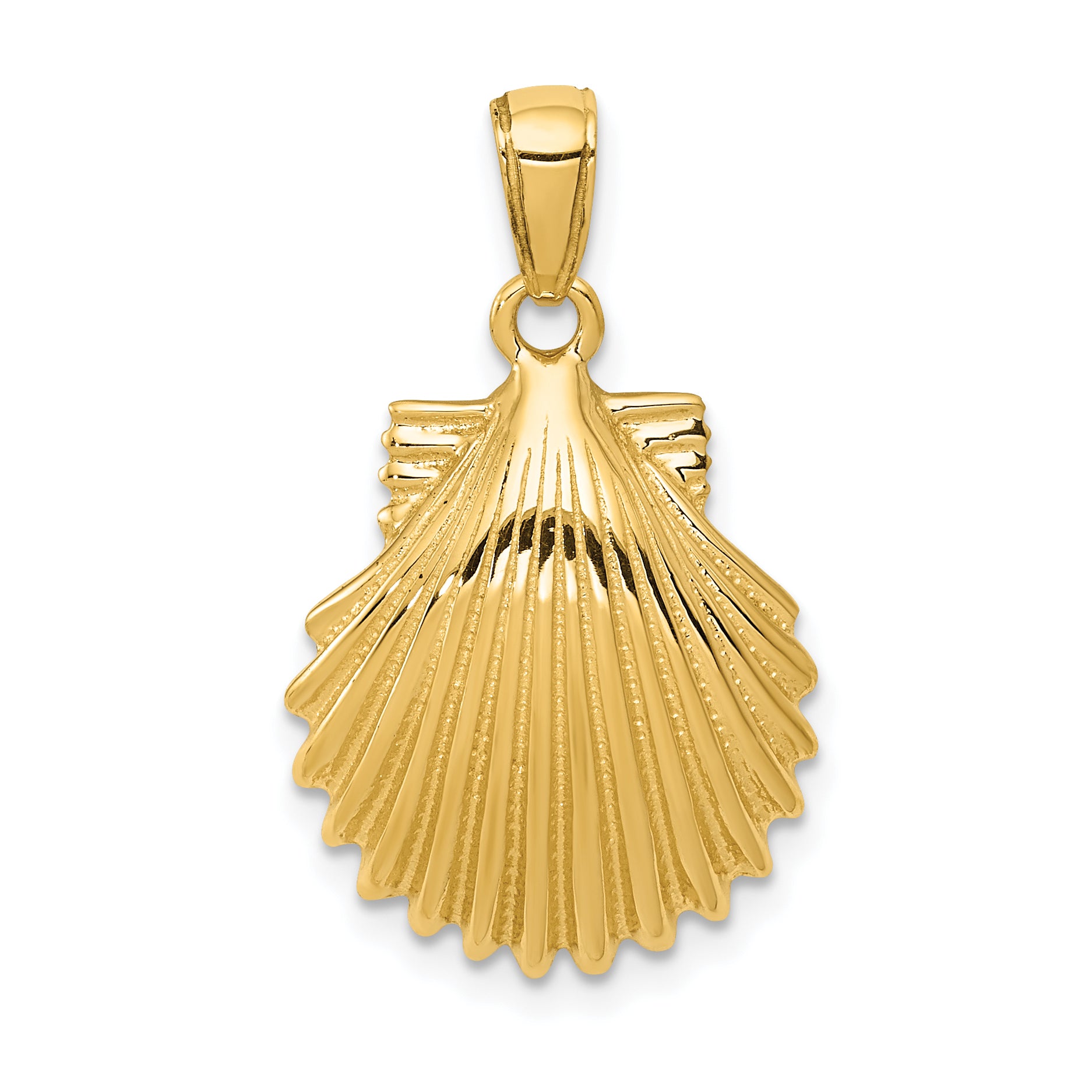 10K Scallop Shell Pendant