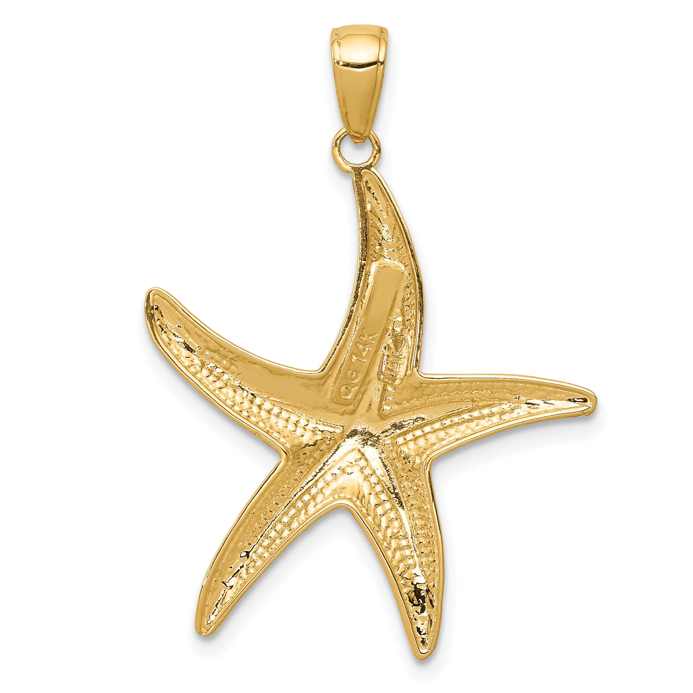 10K Diamond-cut Starfish Pendant