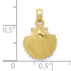 10k Scallop Shell Pendant