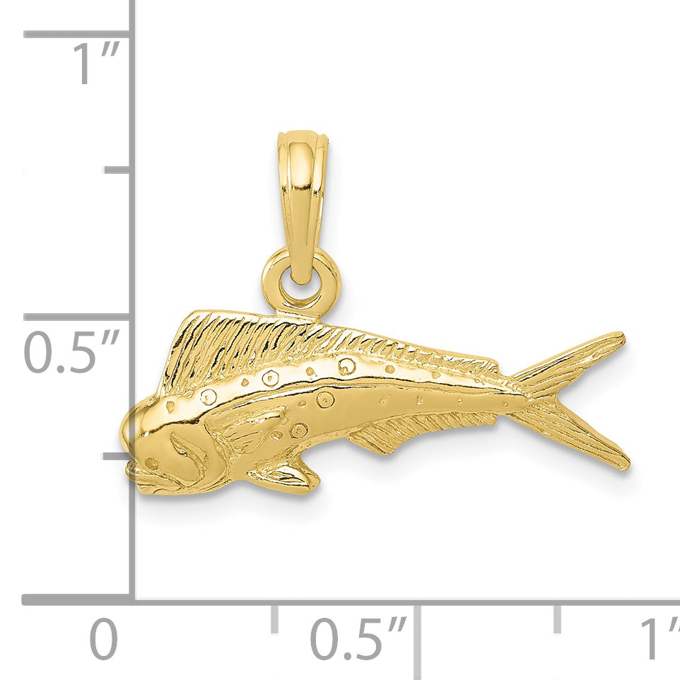 10k Mahi Mahi Fish Pendant