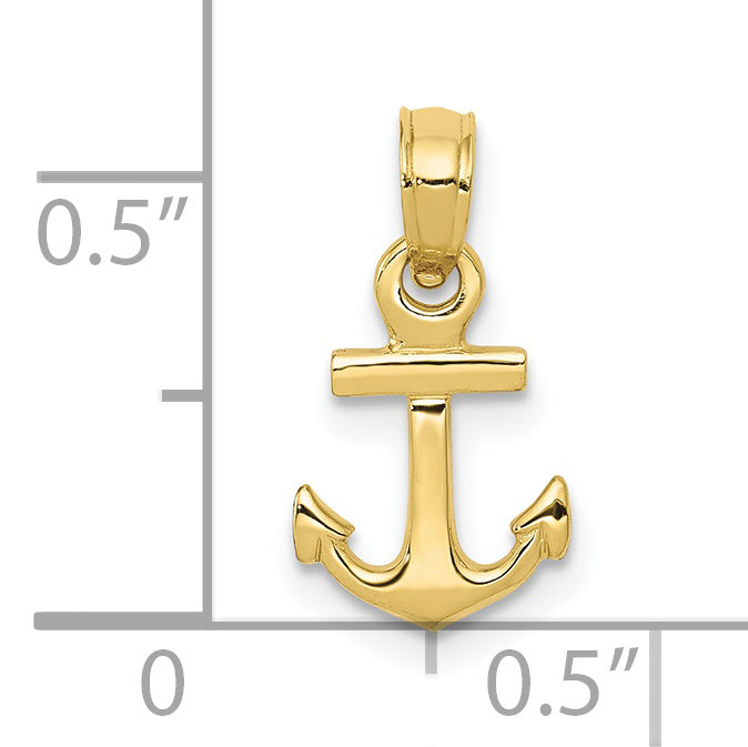 10K Mini Anchor Pendant