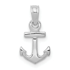 10k White Gold Mini Anchor Pendant