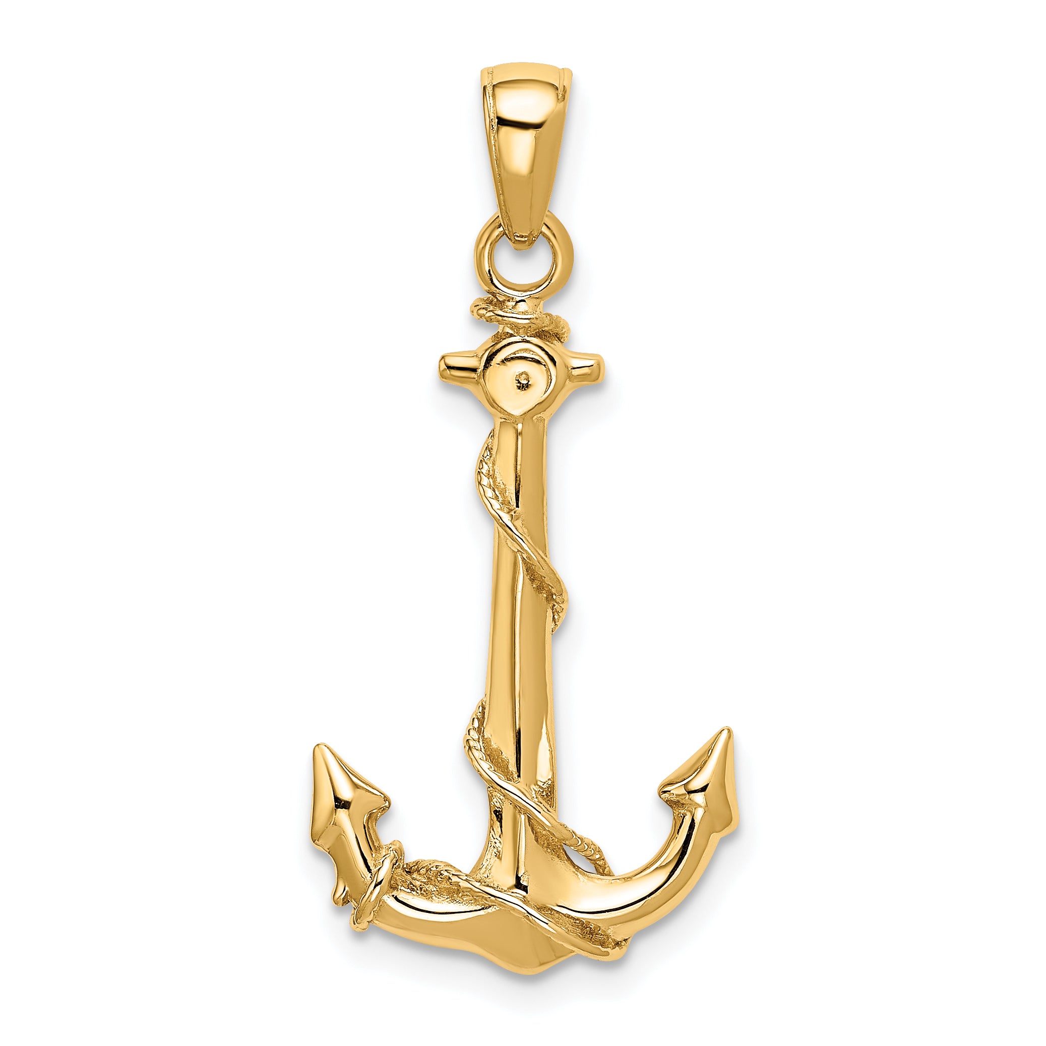 10k Anchor w/Rope Pendant