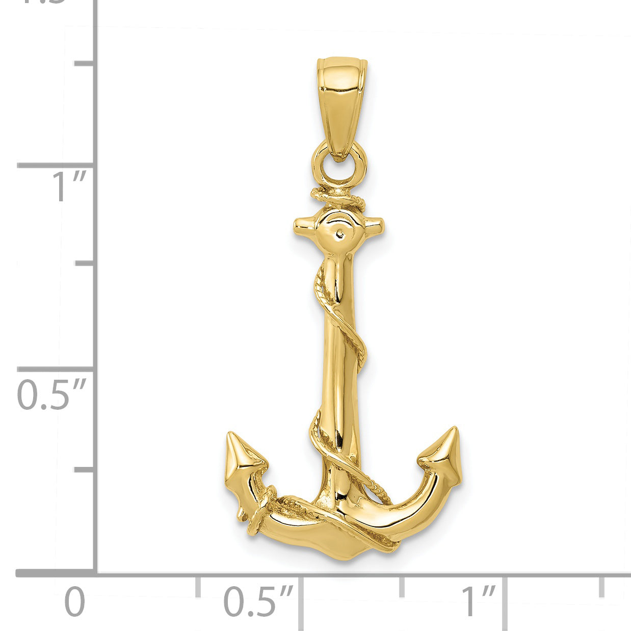 10k Anchor w/Rope Pendant