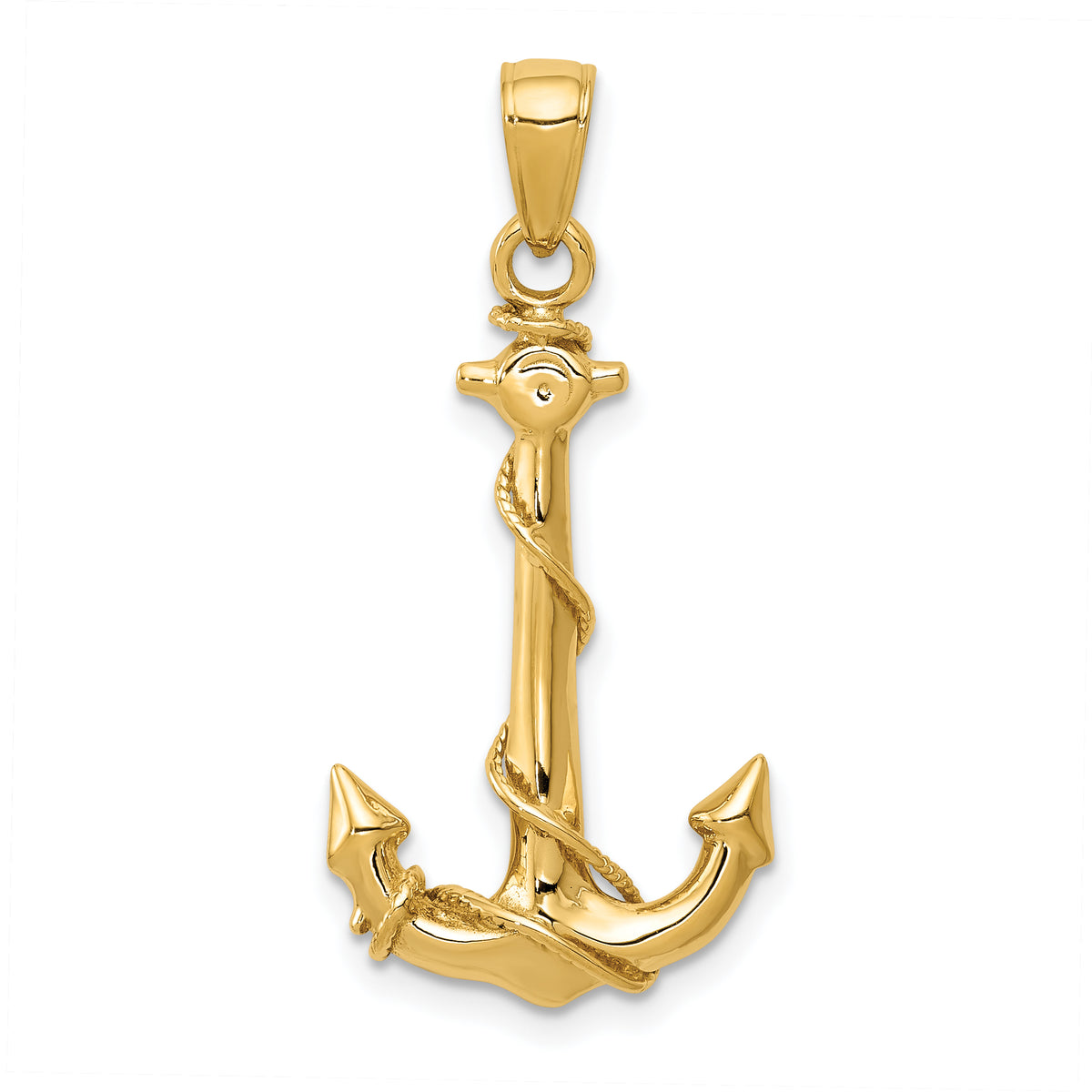 10k Anchor w/Rope Pendant