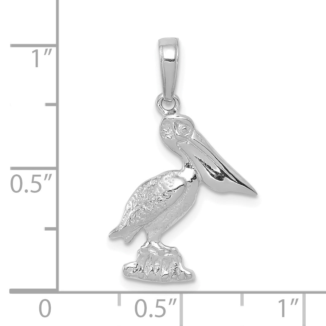 10k White Gold Pelican Pendant