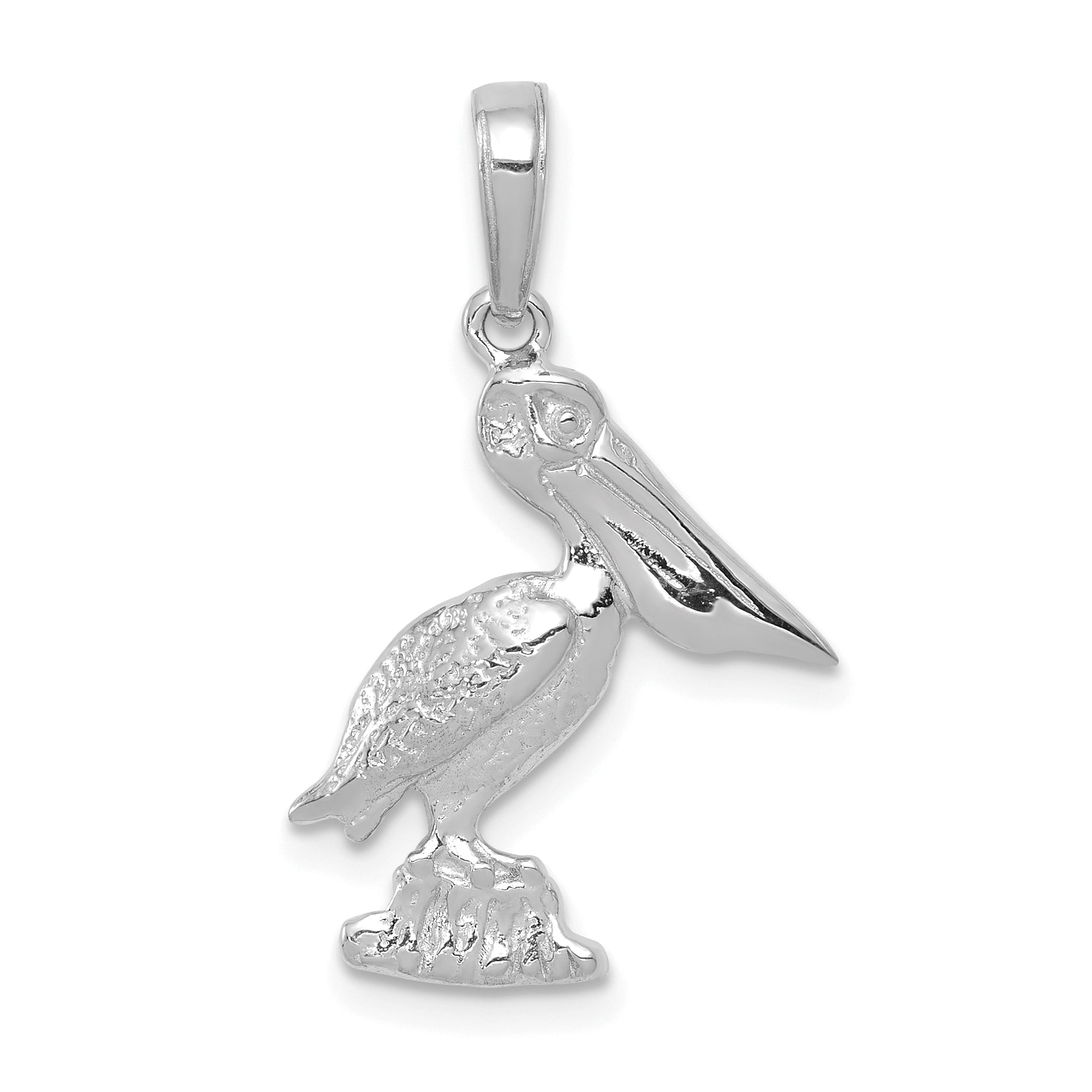 10k White Gold Pelican Pendant