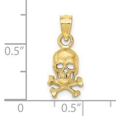 10K Skull and Cross Bones Pendant