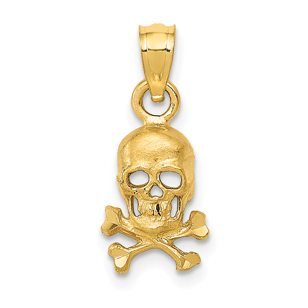 10K Skull and Cross Bones Pendant