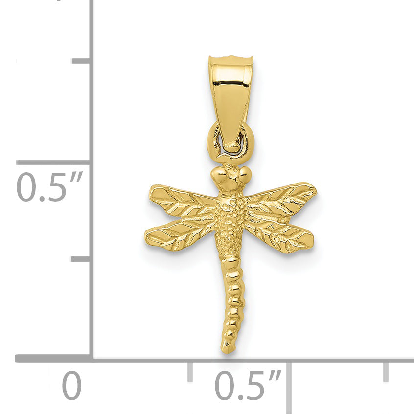 10K Dragonfly Pendant