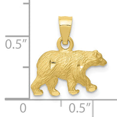 10K Diamond-cut Bear Pendant