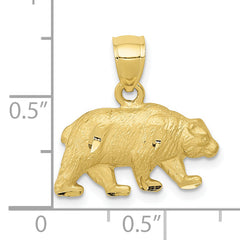 10K Diamond-cut Bear Pendant