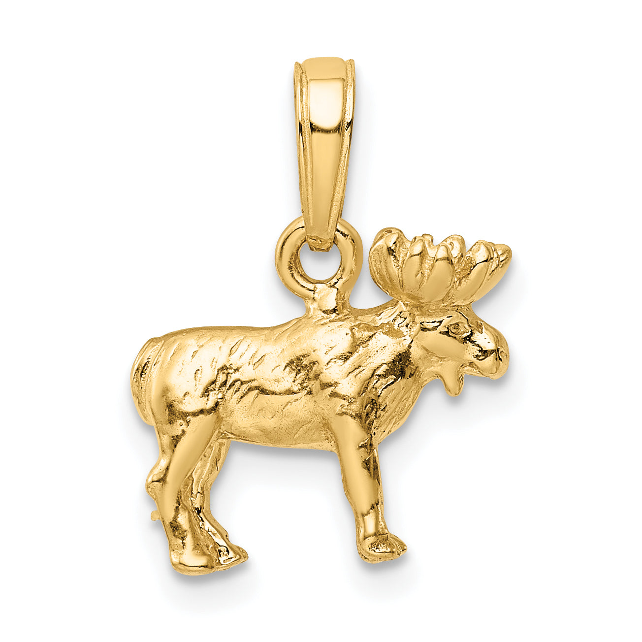 10k 3-D Moose Pendant