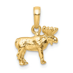 10k 3-D Moose Pendant