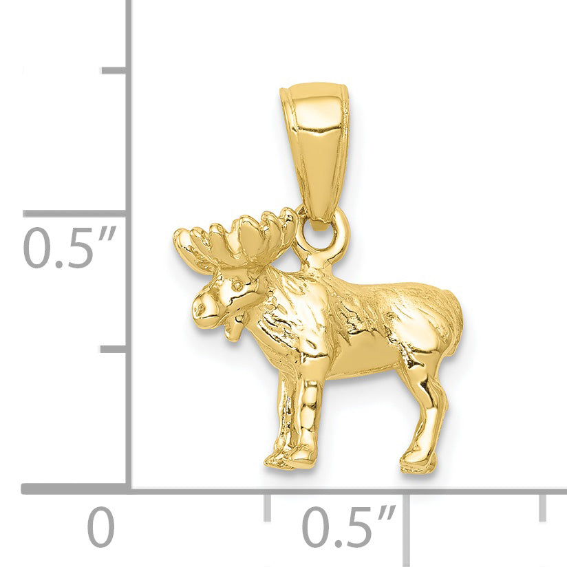 10k 3-D Moose Pendant