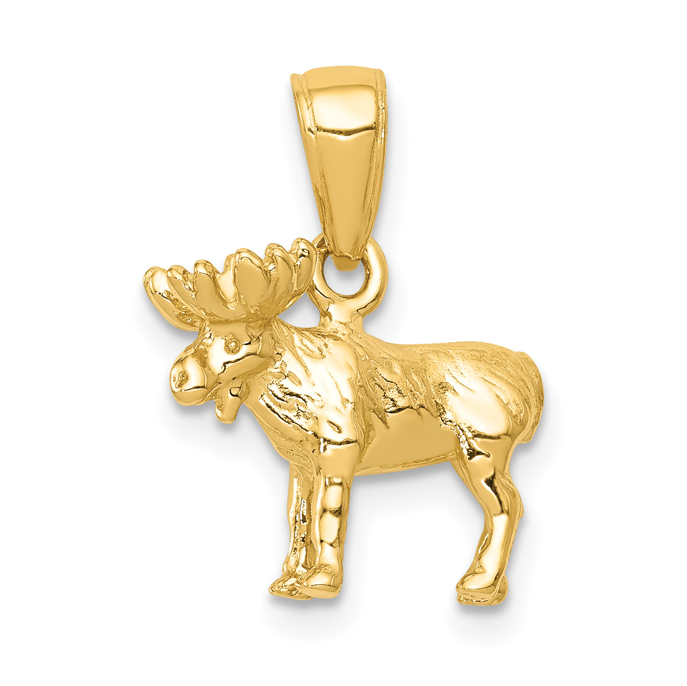 10k 3-D Moose Pendant