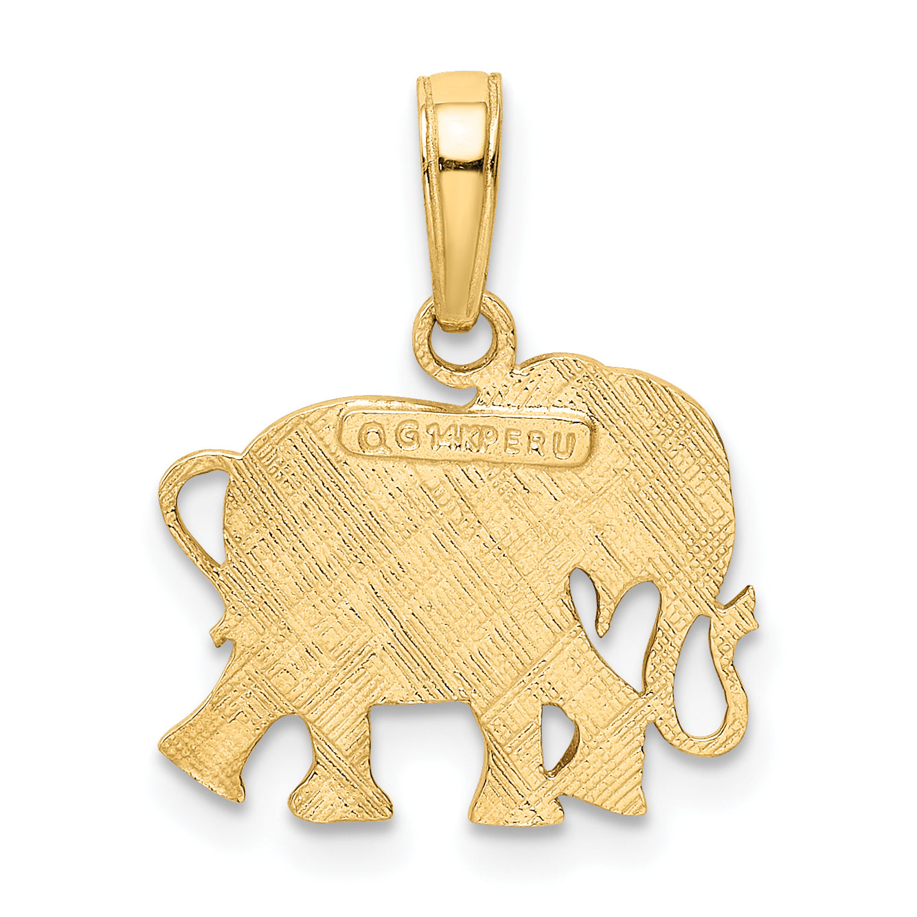 10k Textured Elephant Pendant