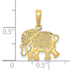 10k Textured Elephant Pendant