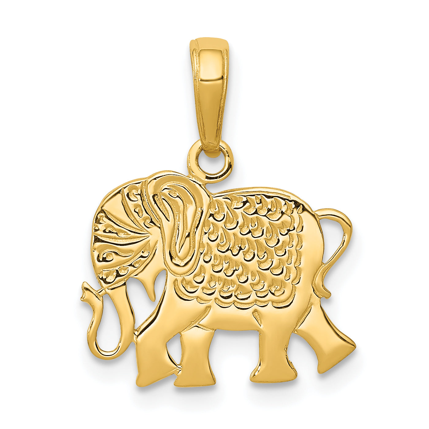 10k Textured Elephant Pendant