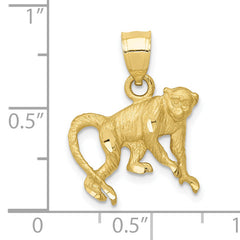 10K Diamond-cut Monkey Pendant