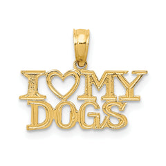 10K I HEART MY DOGS Pendant