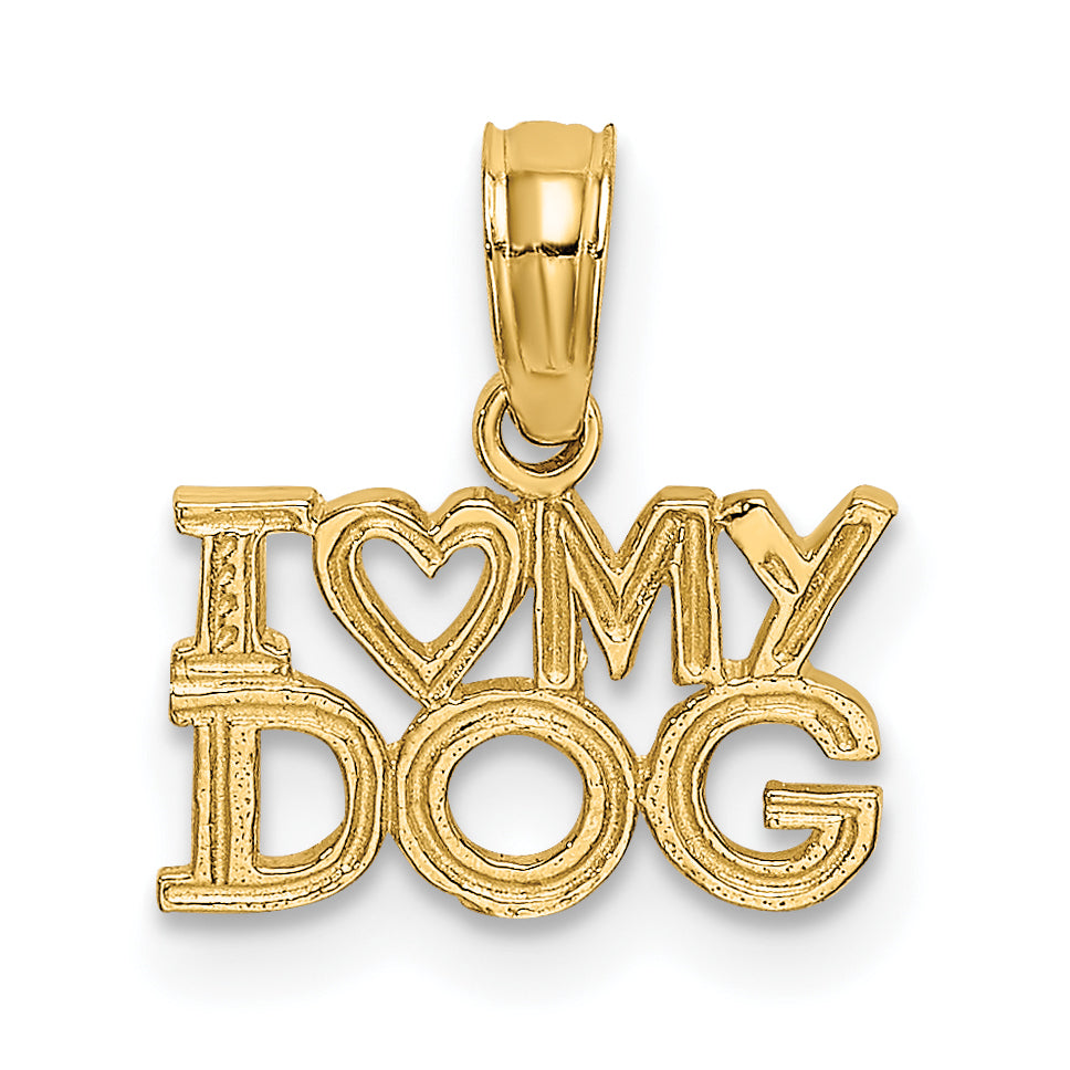 10k I HEART MY DOG Charm