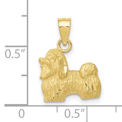 10K Diamond-cut Shih Tzu Pendant