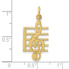 10K Music Note Charm