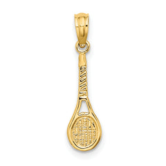 10K Tennis Racquet Pendant