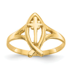 10k Ichthus WithCross Ring