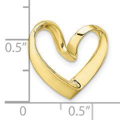 10K Polished Heart Chain Slide