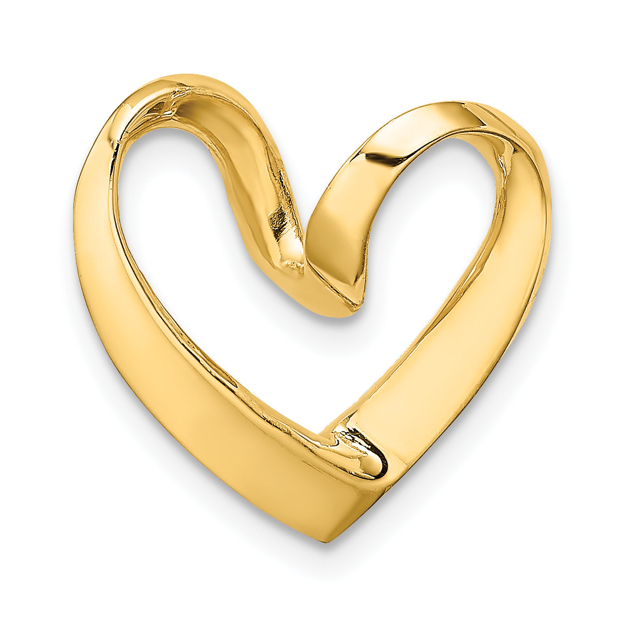 10K Polished Heart Chain Slide