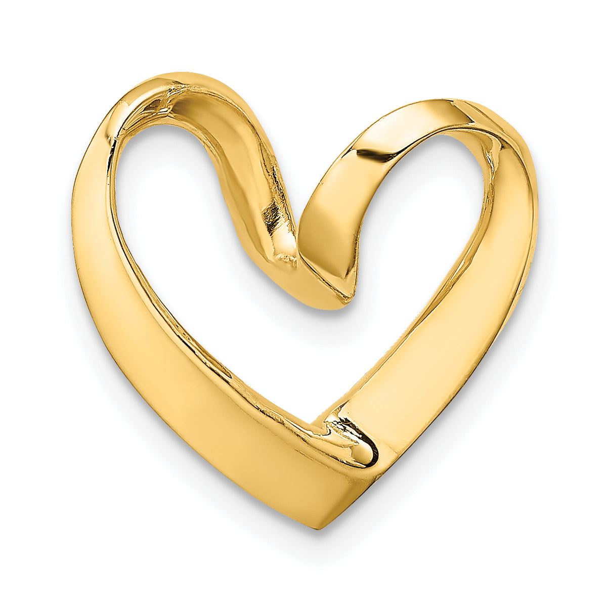 10K Polished Heart Chain Slide