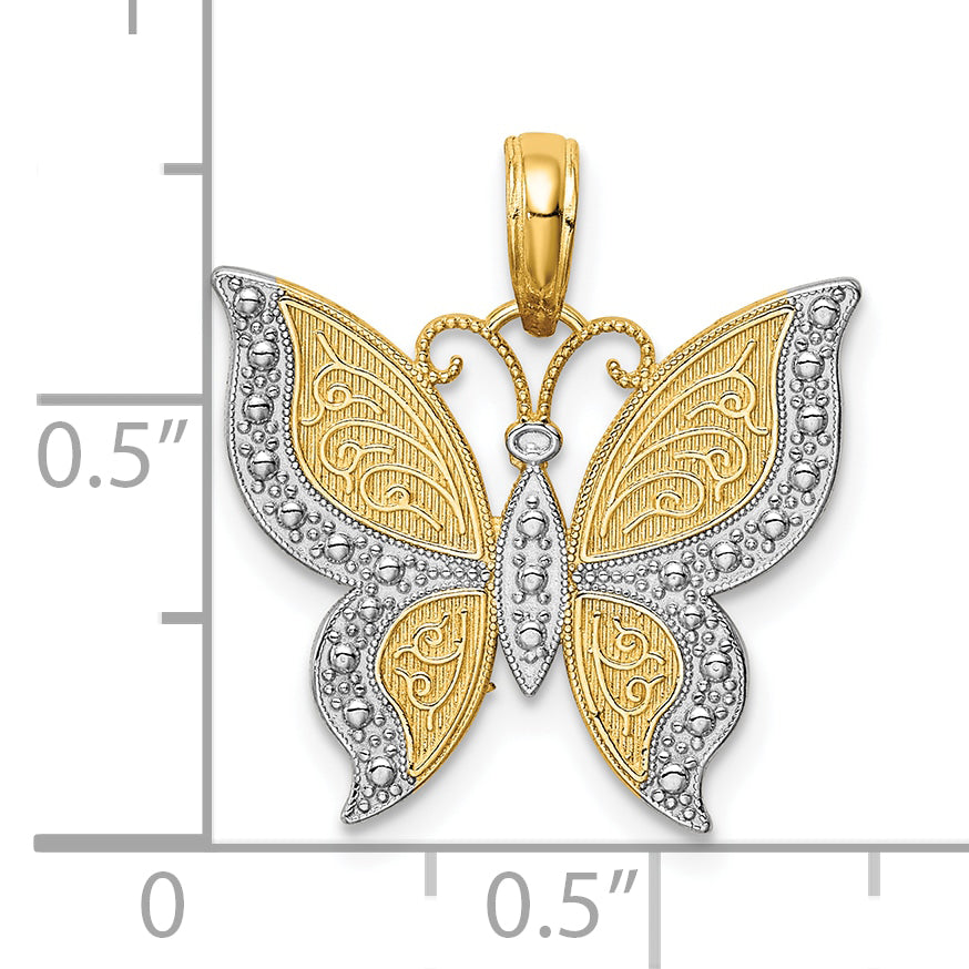 10K w/ Rhodium Butterfly Charm