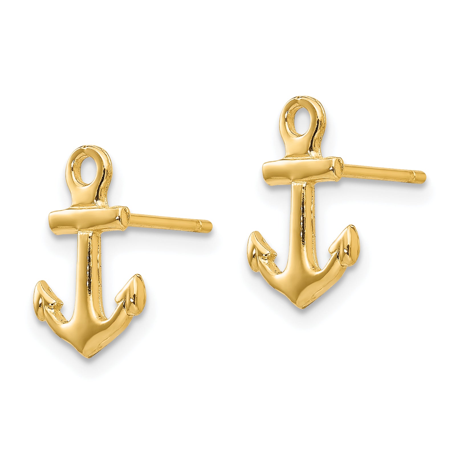 10K Anchor Post Earrings