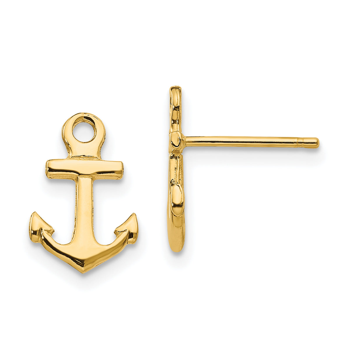 10K Anchor Post Earrings