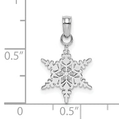 10k White Gold Small Snowflake Pendant