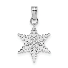 10k White Gold Small Snowflake Pendant