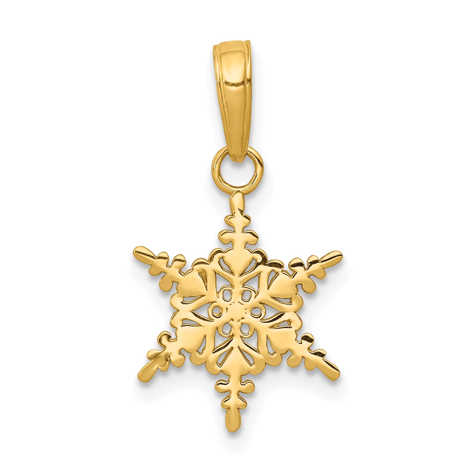 10k Small Snowflake Pendant