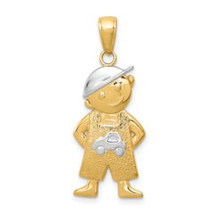 10k & Rhodium Boy w/Hands in Pockets Pendant