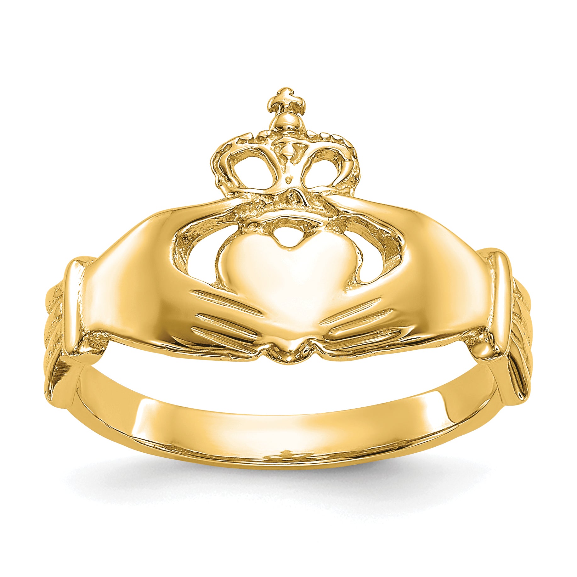 10K Polished Claddagh Ring