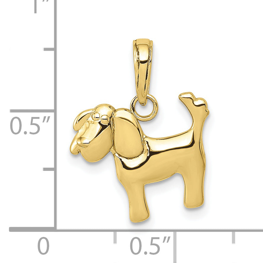 10k Polished Dog Charm