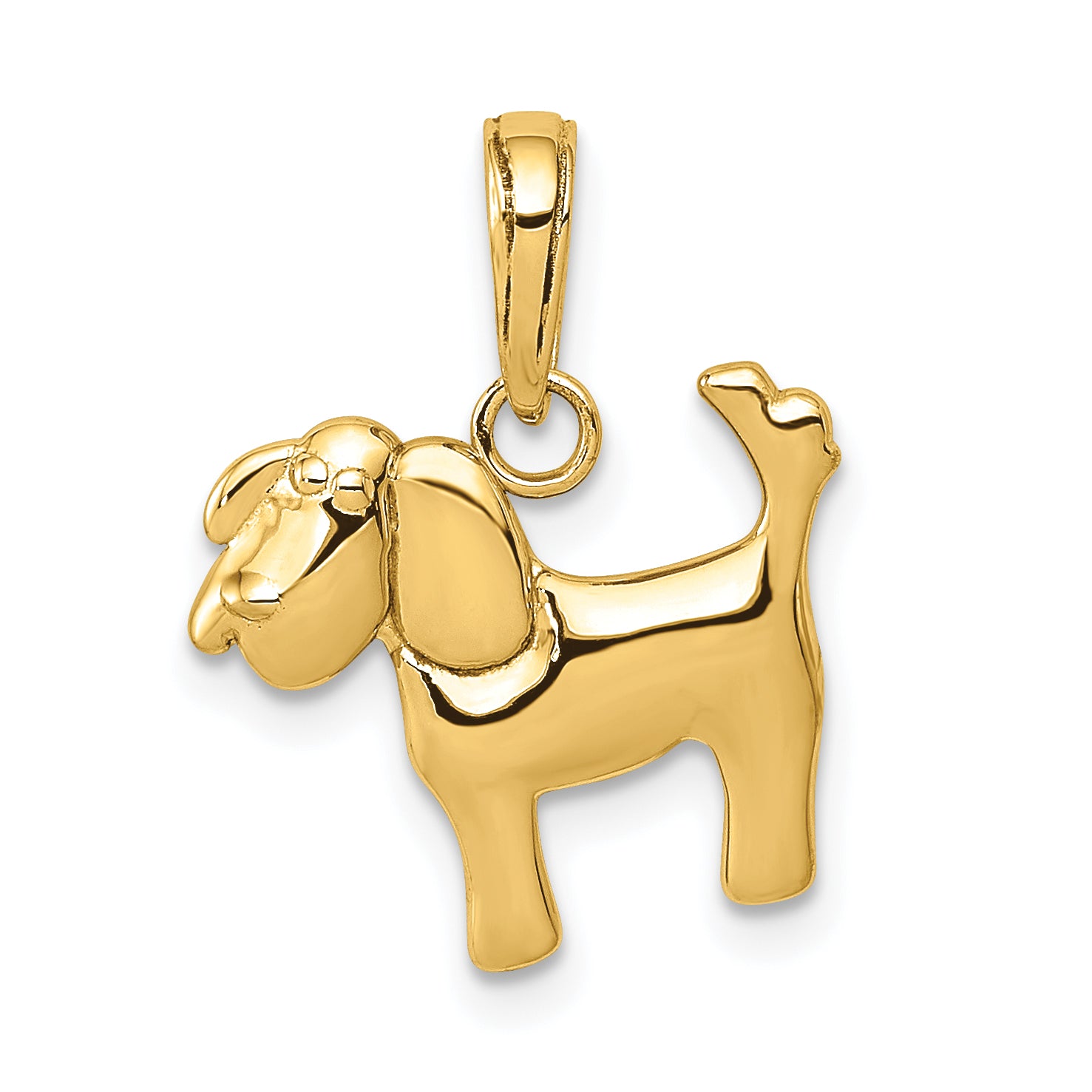 10k Polished Dog Charm