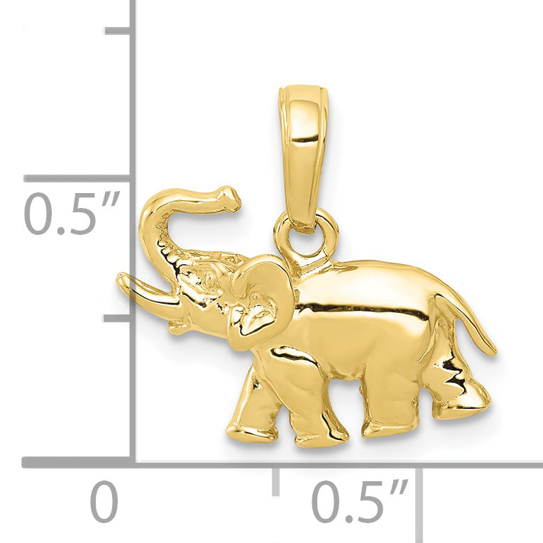 10k Polished Elephant Charm