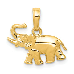 10k Polished Elephant Charm