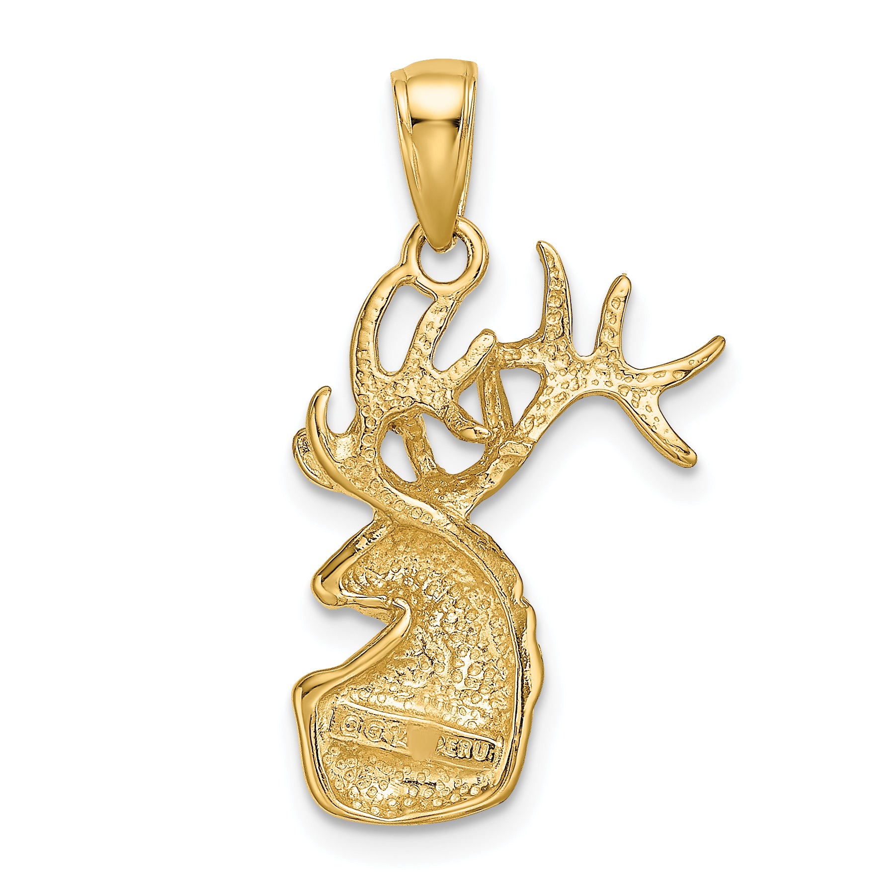 10K Polished Deer Head Charm