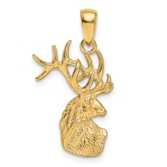 10K Polished Deer Head Charm